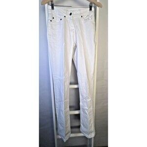Blue Motion Jeans Womens 36 White Straight Denim Pant Stretch 5 Pocket Women's 6